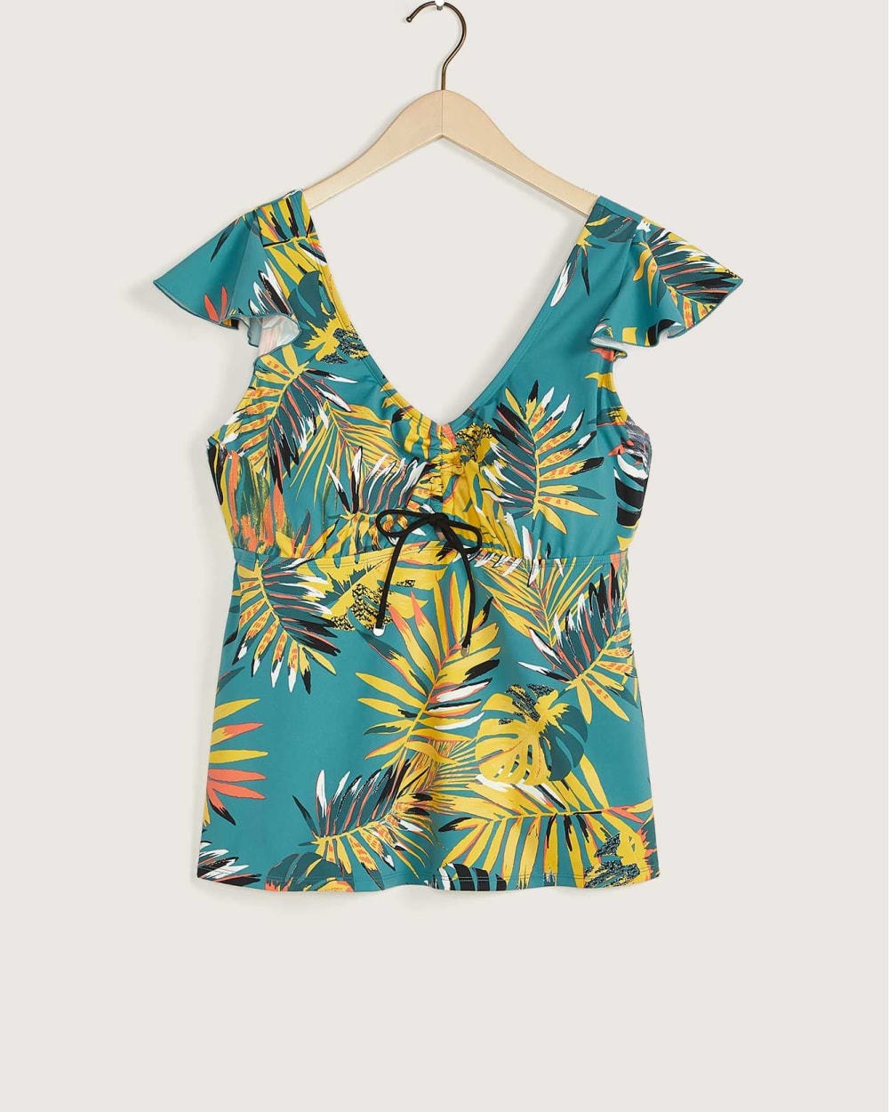 Printed Flutter Sleeve Tankini In Every Story Penningtons