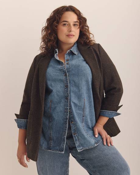 Denim Buttoned-Down Shirt