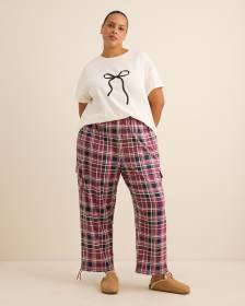 Pantalon cargo de pyjama brossé à carreaux - ti Voglio Pantalon cargo de pyjama brossé à carreaux - ti Voglio