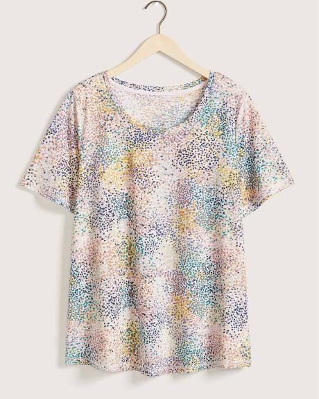 Printed Crew-Neck Curvy Tee - In Every Story