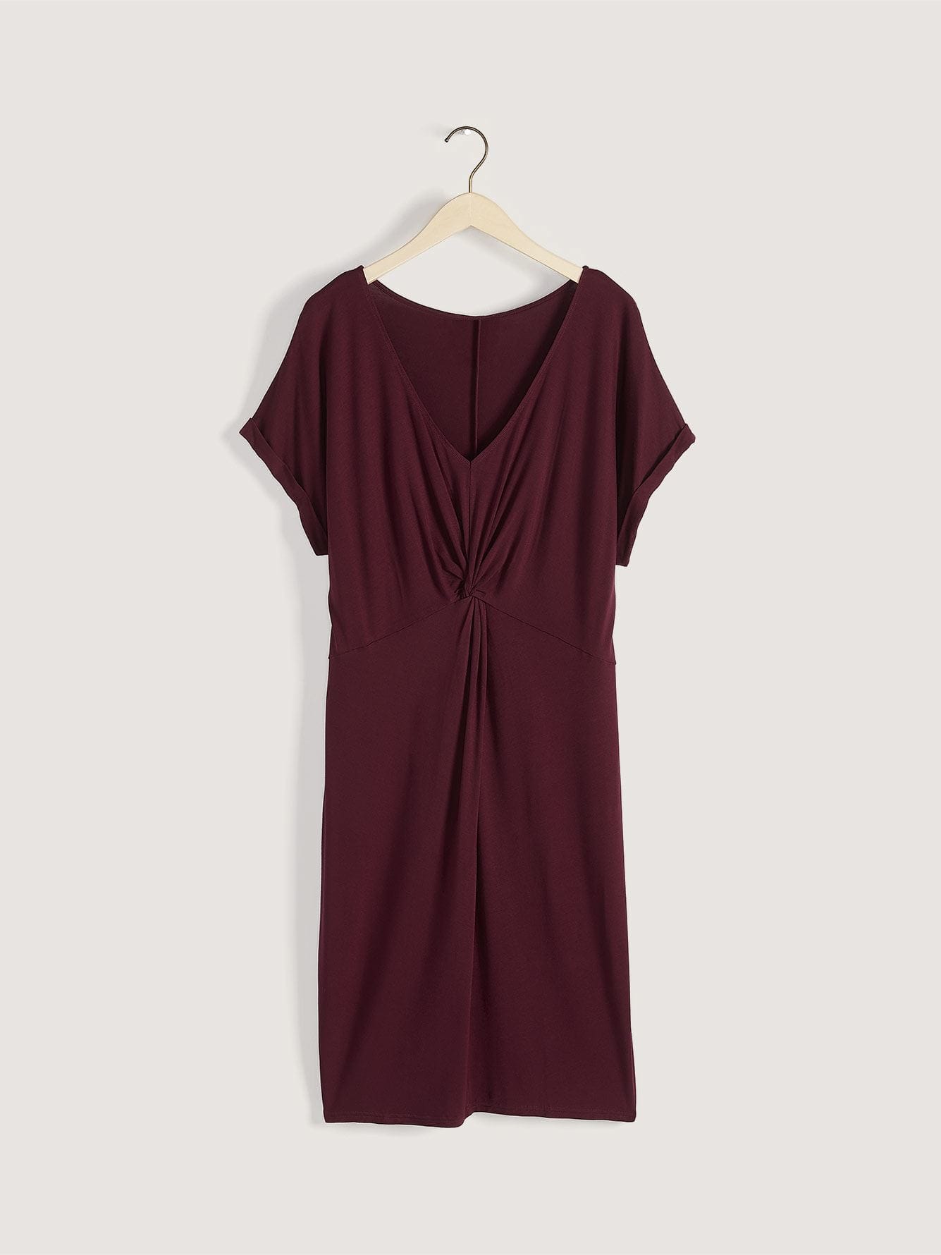 Front Knot Midi Dress with Dolman Sleeves
