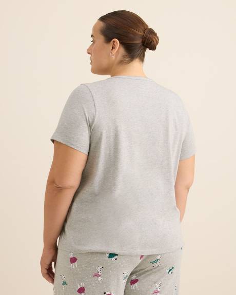 Grey Modern-Fit Short-Sleeve Pyjama T-Shirt - ti Voglio