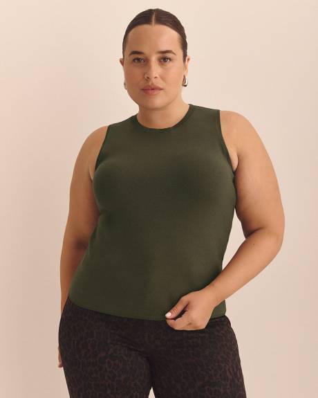 Crew Neck Sleeveless Sweater Tank - Addition Elle