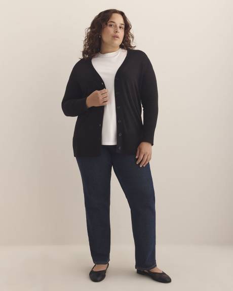 Responsible, Cotton-Blend Tunic Cardigan