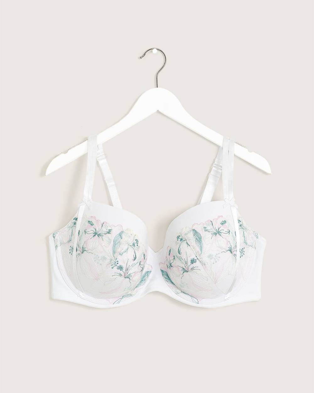 Bra with Floral Embroidery and Bows Déesse Collection