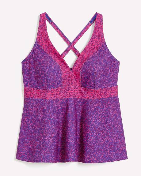 Two-Tone Ruffled Tankini
