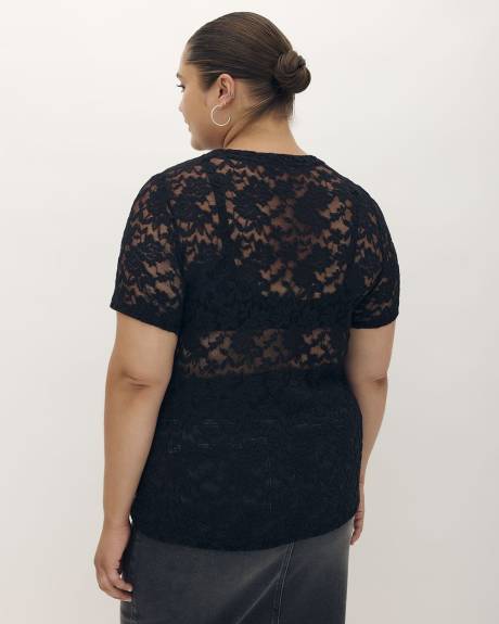 Black Lace Tee - Addition Elle