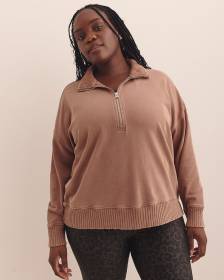 Half-Zip Cotton Pullover Sweatshirt - Active Zone