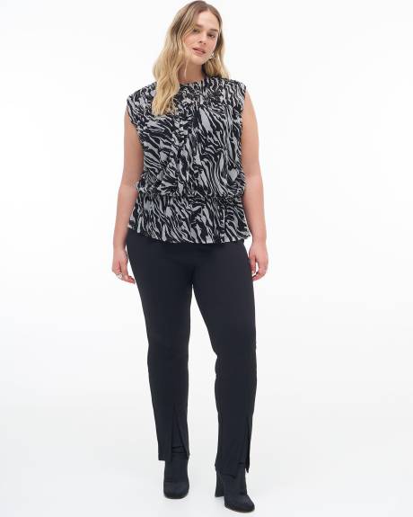Sleeveless Plissé Top with Bustier Effect - Addition Elle