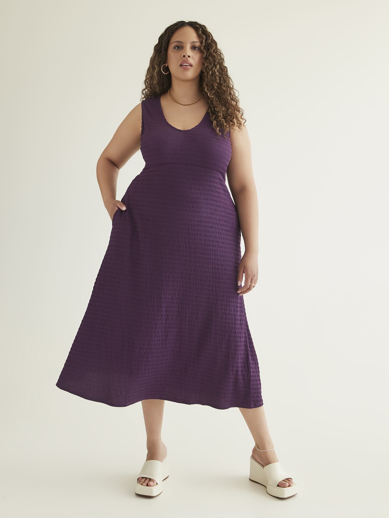 Purple Sleeveless Maxi Empire Dress | Penningtons
