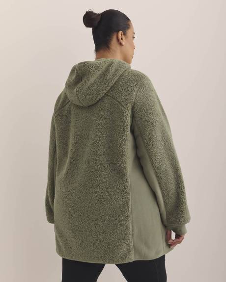Long Hooded Sherpa Jacket - Active Zone