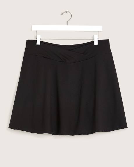 Responsible, Black Knit Skort with Crossover Waistband - Active Zone