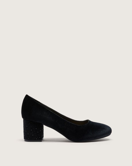 extra wide width block heels
