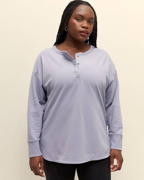 French Terry Henley Pullover Sweatshirt - Active Zone