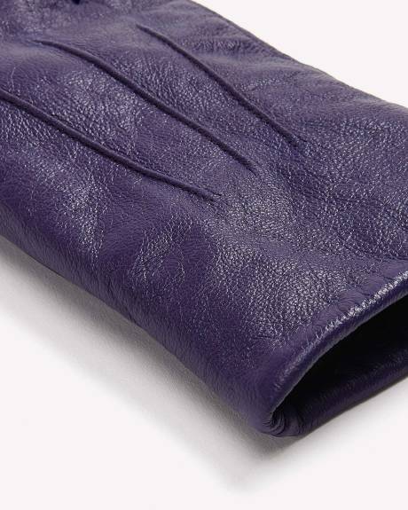 Leather Gloves with Faux Fur Lining