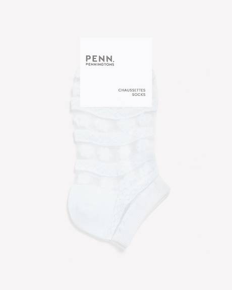 Chaussettes courtes avec bandes diaphanes