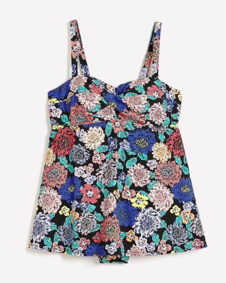 Floral Twisted Bandeau Swim Dress