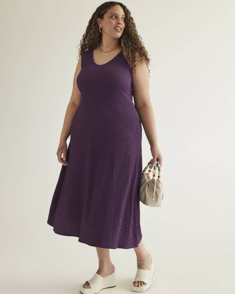 Purple Sleeveless Maxi Empire Dress