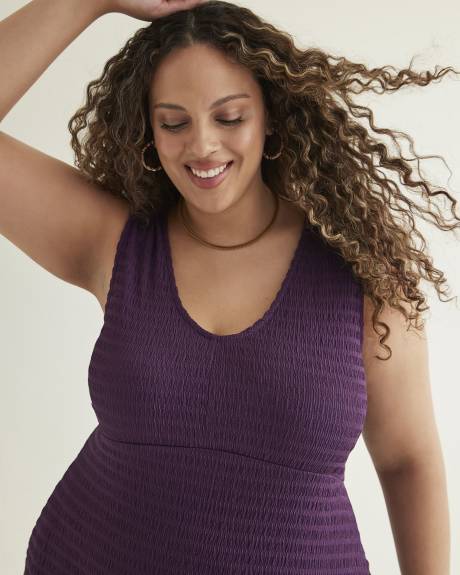Purple Sleeveless Maxi Empire Dress