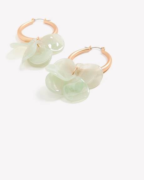 Single Hoop Clustered Earrings