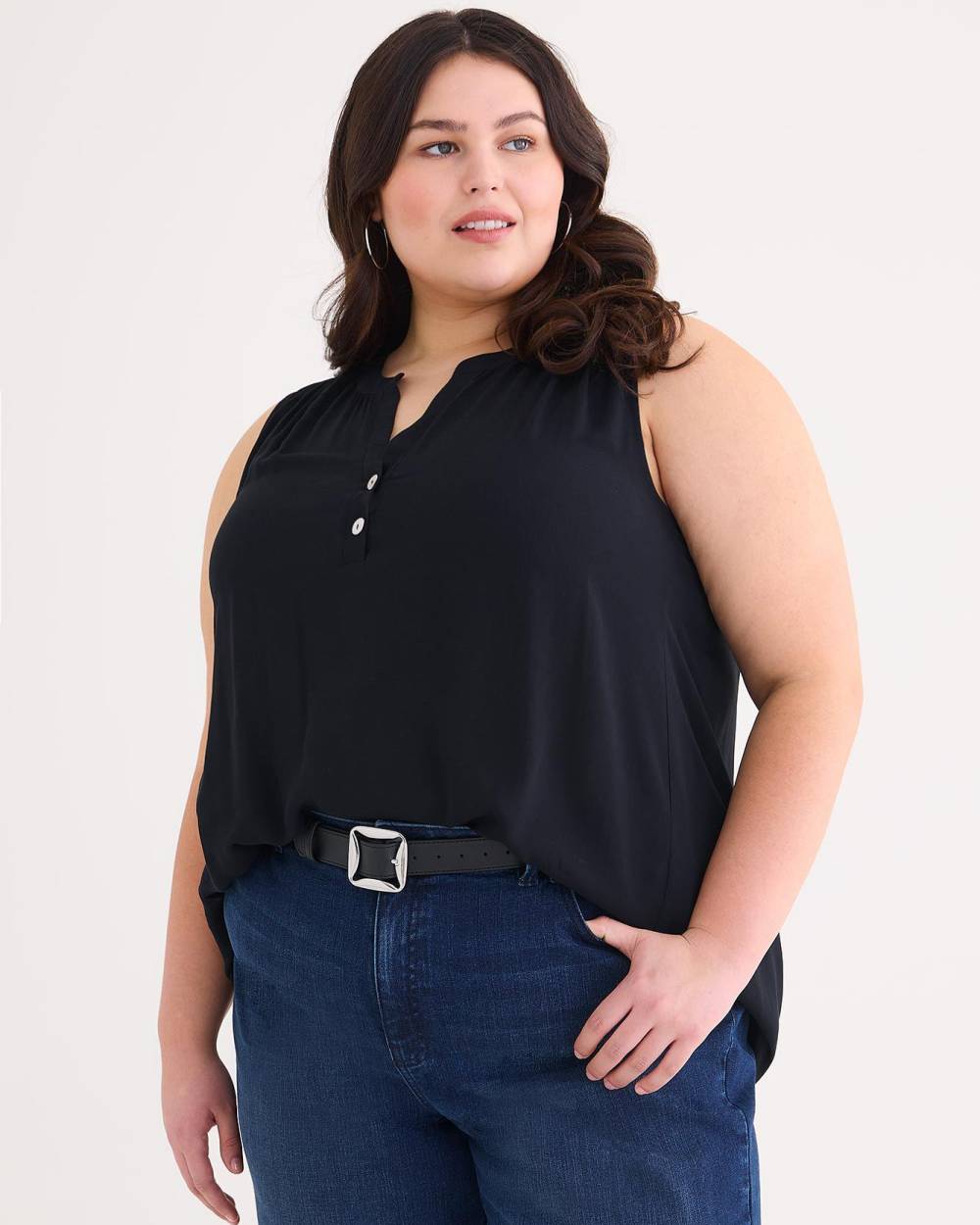 Blouse en challis sans manches