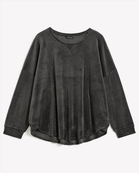 Haut de pyjama à manches longues en velours gris - ti Voglio