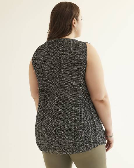 Printed Sleeveless Pleated Tunic