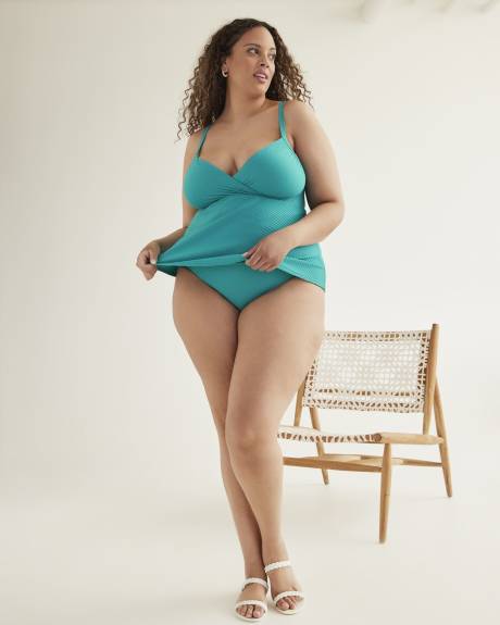 Diagonal Jacquard Lounge Tankini Top