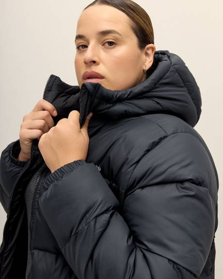 Black Mid-Length Puffer Jacket - Columbia
