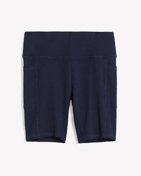 Ribbed Bike Shorts with Pockets - Active Zone