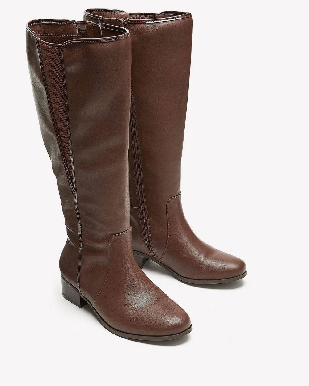 Extra Wide Width Tall Faux Leather Boots with Elastic Side Penningtons