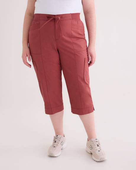 Cotton Capri with Ribbed Waistband