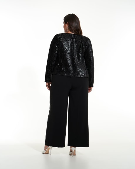 Short Black Sequins Velvet Blazer - Addition Elle