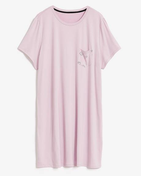 Heart-Print Short-Sleeve Sleepshirt - ti Voglio