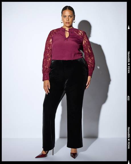 Meredith Shaw x PENN - Long Lace Sleeve Swing Blouse