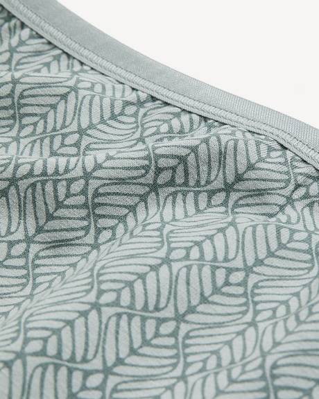 Culotte tanga en coton sauge à motif de fougère - ti Voglio