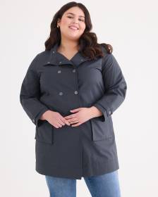 Manteau imperméable mi-long à capuche