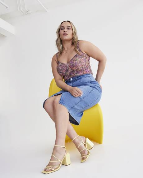 Responsible, Curvy-Fit, Denim Midi Skirt - Addition Elle