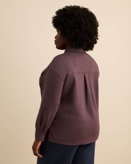 Buttoned-Down Stretch Knit Shirt