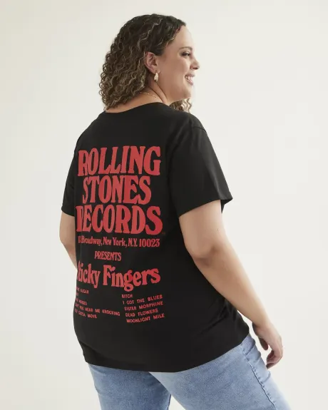T-shirt à col rond avec imprimé The Rolling Stones