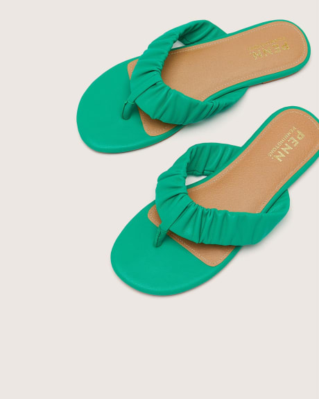 Extra-Wide Width, Scrunched Thong Flip-Flop Sandal