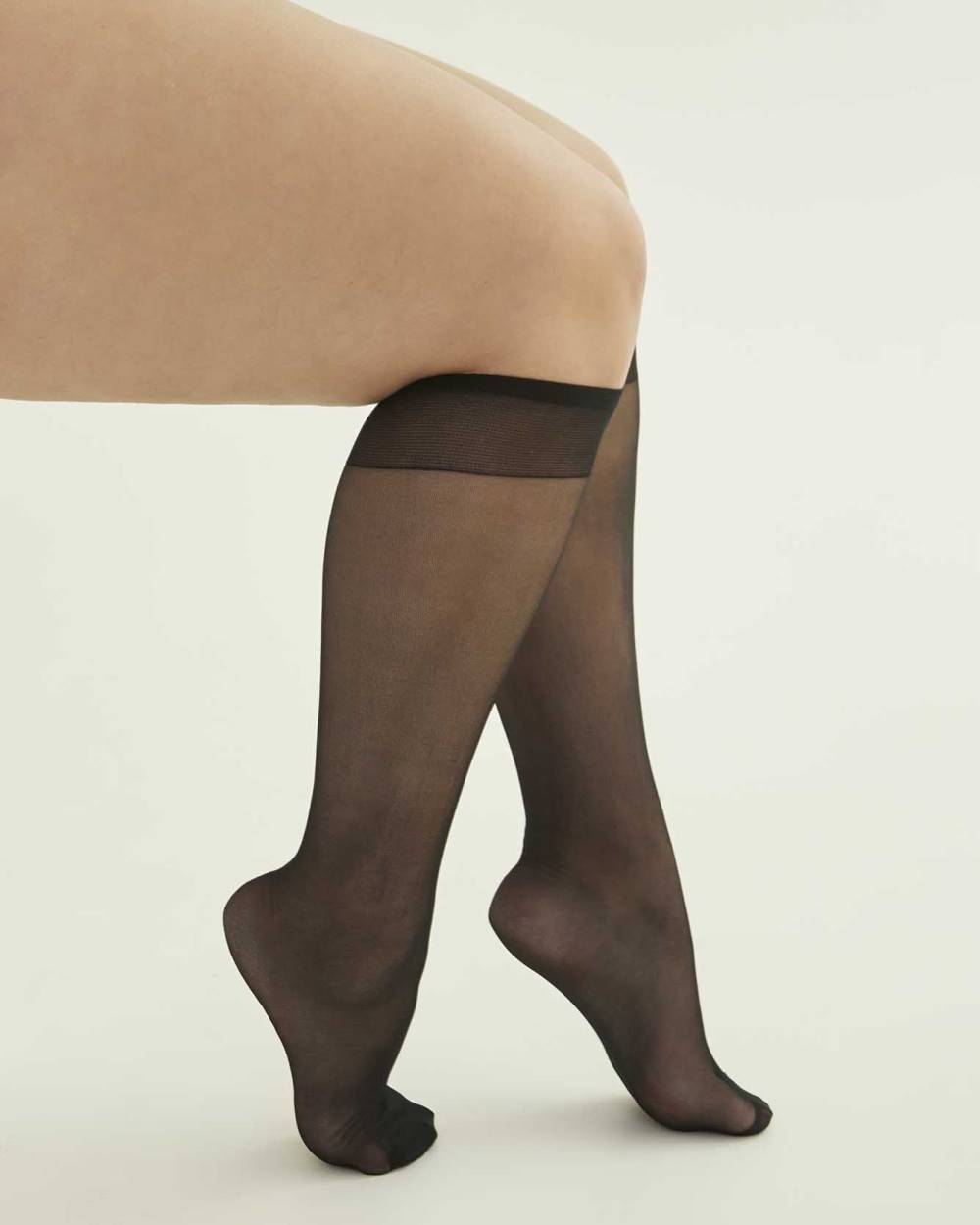 Knee High Nylon Socks, Set of 3