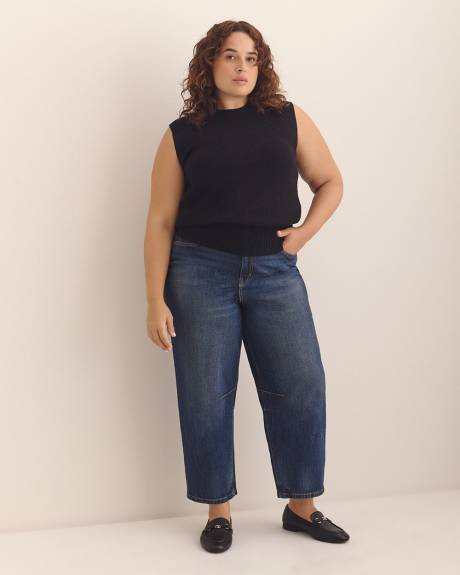 Veste en tricot à mailles torsadées, tissu responsable