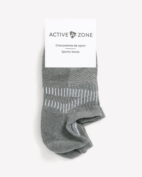 Chaussettes courtes texturées de sport, grises - Active Zone
