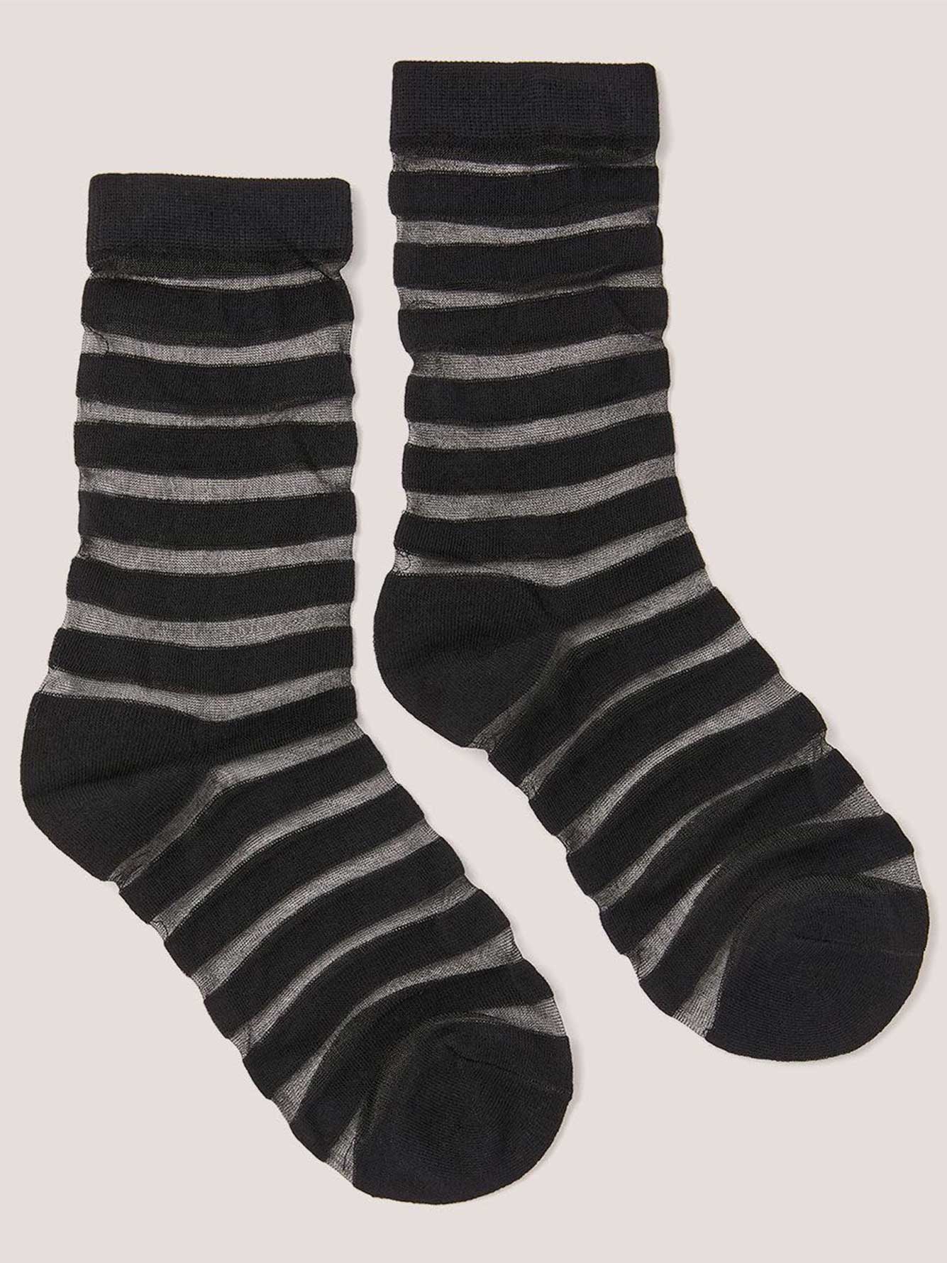 Single Pair of Socks with Mesh Stripes Penningtons