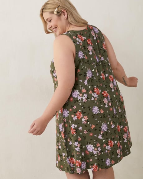 Responsible, Sleeveless Swing Dress with Square Neckline