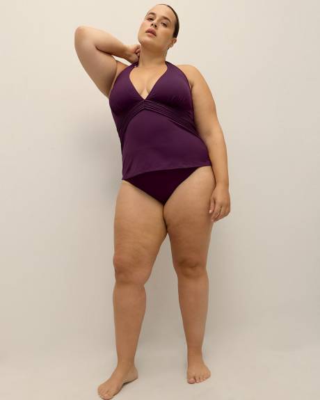Haut tankini violet avec encolure en V