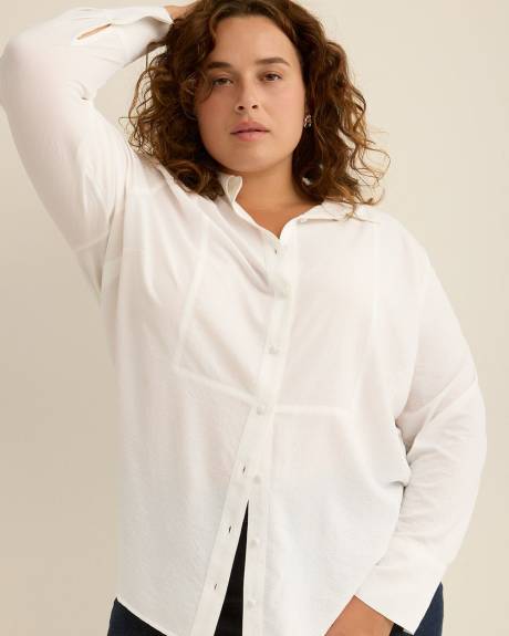 Long-Sleeve Long Tuxedo Shirt