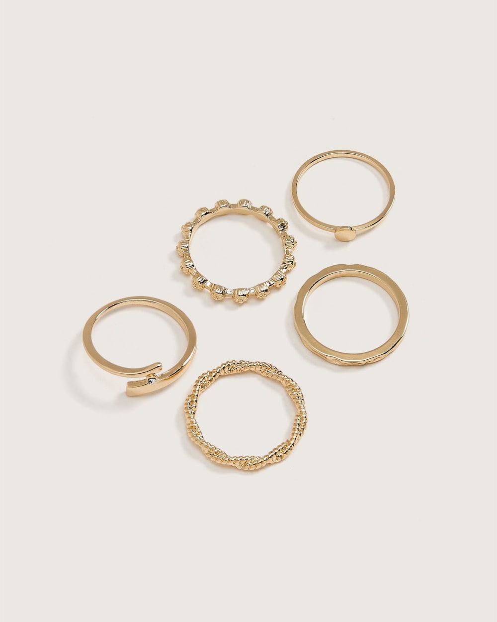 Assorted Golden Rings, Set of 5