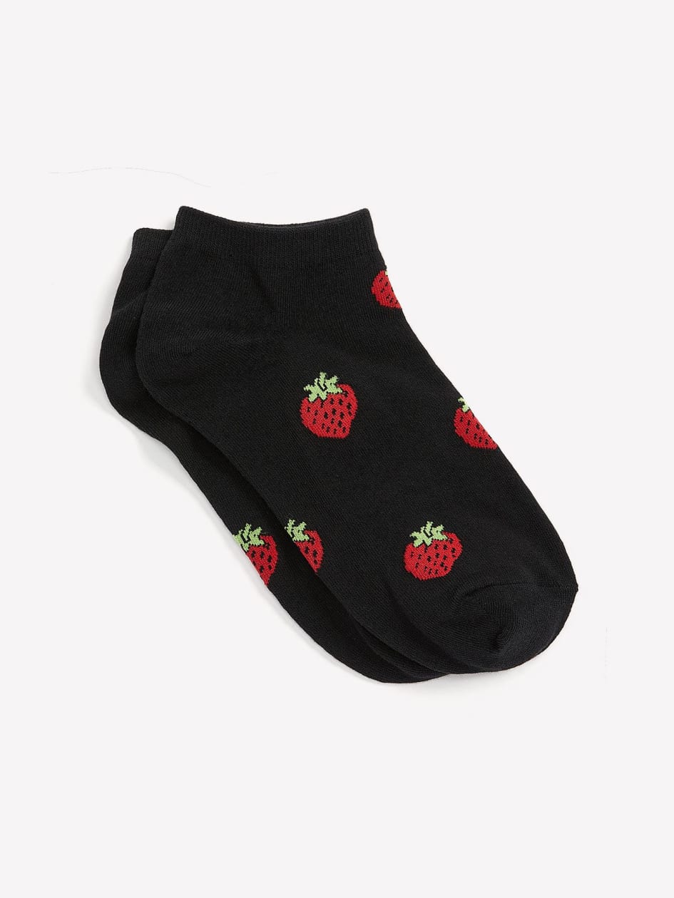 Chaussettes courtes avec imprimé de fraises